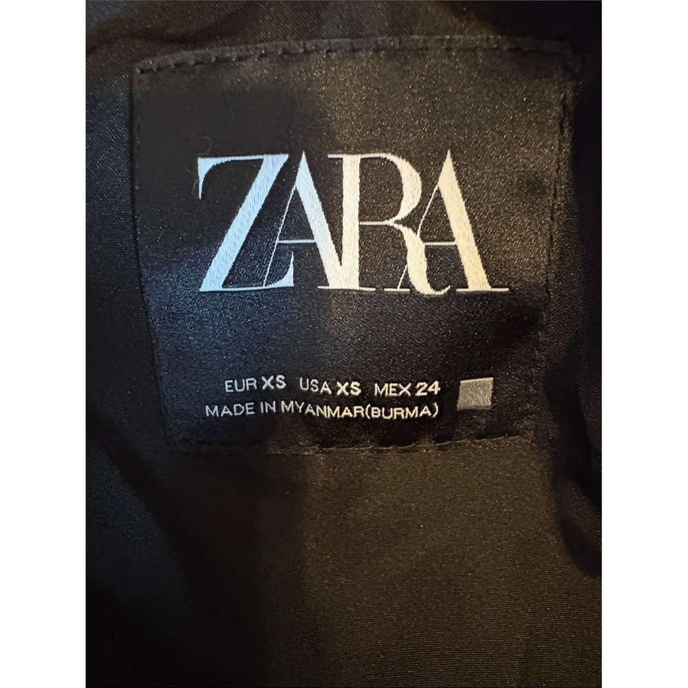 Zara Leopard Print Quilted Puffer Coat Oversized Hooded Brown Black XS - Picture 6 of 7